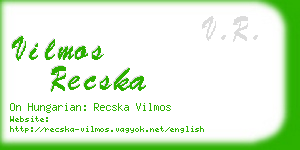 vilmos recska business card